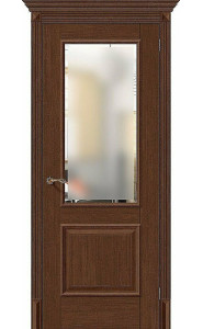 Межкомнатная дверь Классико-13, со стеклом, цвет Brown Oak