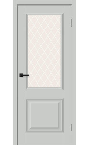 Межкомнатная дверь Классик-13, со стеклом, цвет Grey Silk