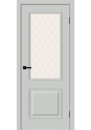 Межкомнатная дверь Классик-13, со стеклом, цвет Grey Silk